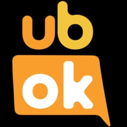 The UB-OK wordmark, with the 'OK' part in a chat bubble